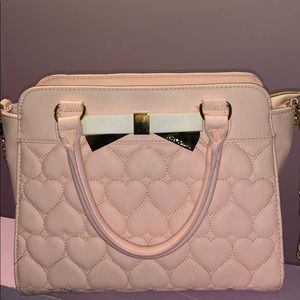NEW Betsey Johnson Pink Hearts Purse